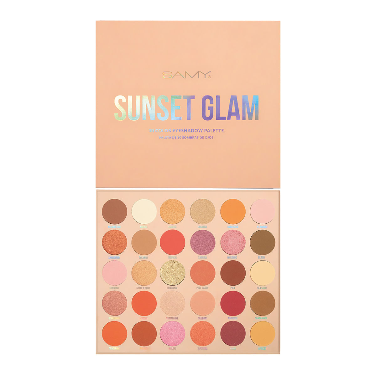Paleta x 30 sombras Sunset Glam  Samy