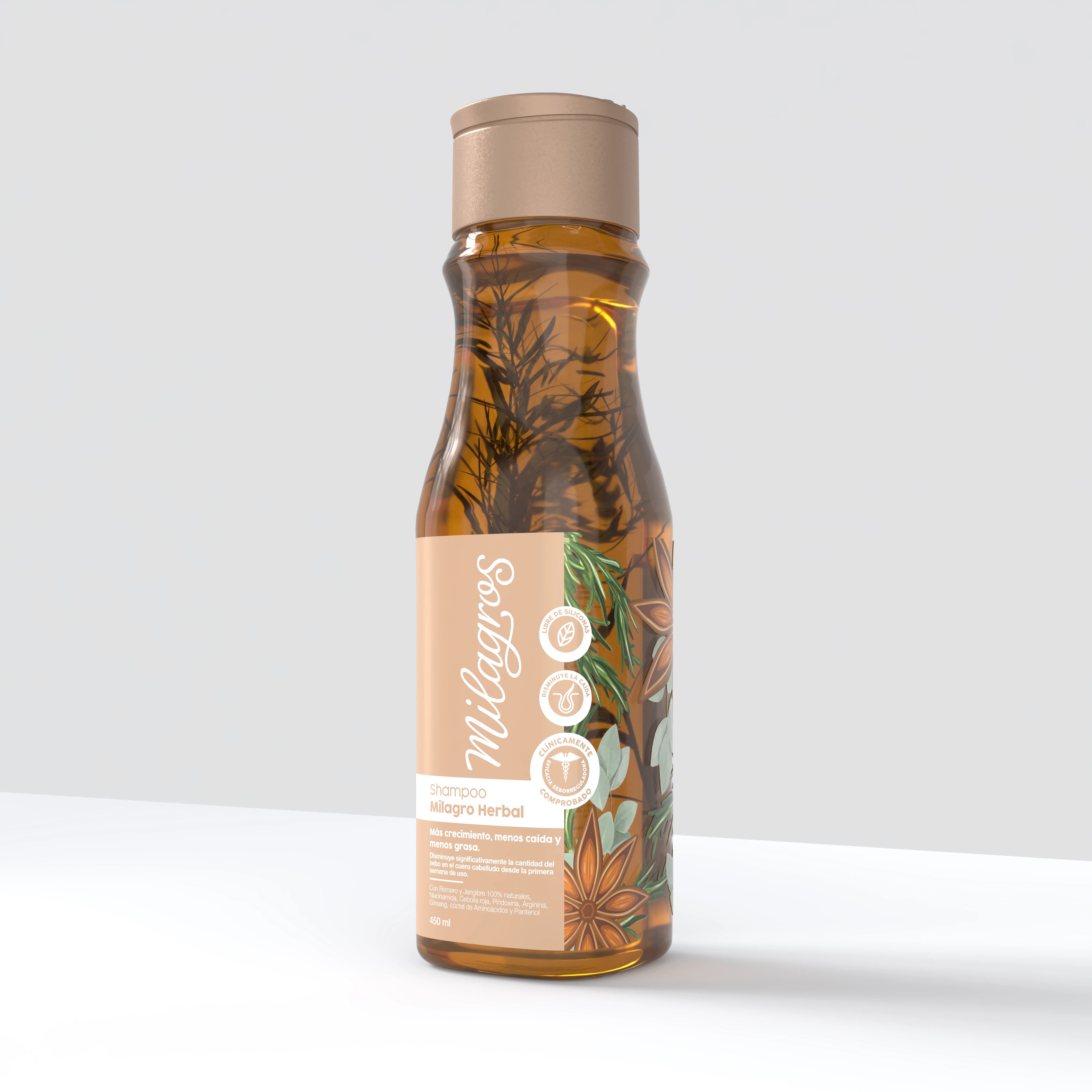 Shampoo Milagro Herbal (con romero y jengibre)